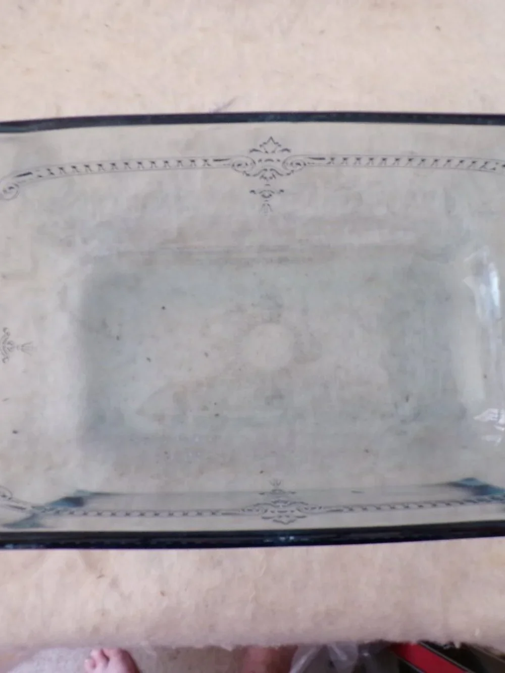 Beautiful Clear Blue 1.5 Baking Casserole Loaf Glass Dish